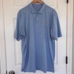 Peter Millar Light Blue Striped Polo Shirt